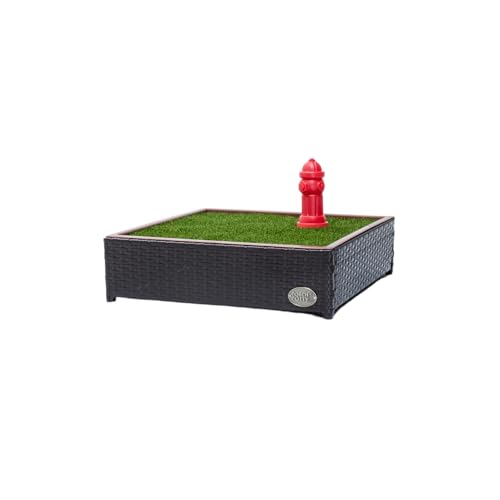 Porch Potty Small Indoor & Outdoor Dog Potty System with Artificial Grass, Quick-Draining Base & Drainage Hose – Reusable Dog Grass Pad for Apartments, Balconies, Patios & RVs - size: Small