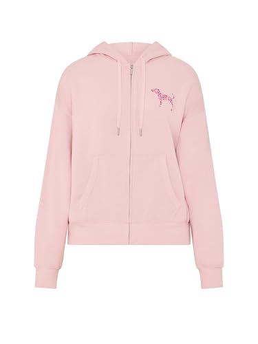 Victoria's Secret PINK Ivy Fleece Full Zip Hoodie Pink Dog Logo New Women - size: X-Small