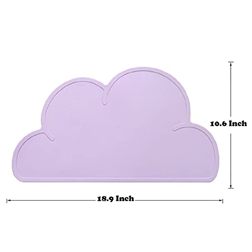 Love Dream Silicone Pet Feeding Food Mat with Raised Edge, Anti-Slip Waterproof Pet Bowl Mat Placemat for Dog and Cat (Purple) - color: Purple