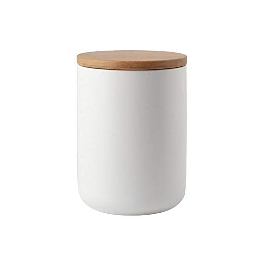MilkyWay Food Storage Jar Strong Ceramic Storage Canisters with Airtight Seal Bamboo Lid Modern Design Seal Damp-Proof Kitchen Jar for Coffee, Tea, Spice and More (White(M: 27oz/800ml)) - color: White(M: 27oz/800ml)