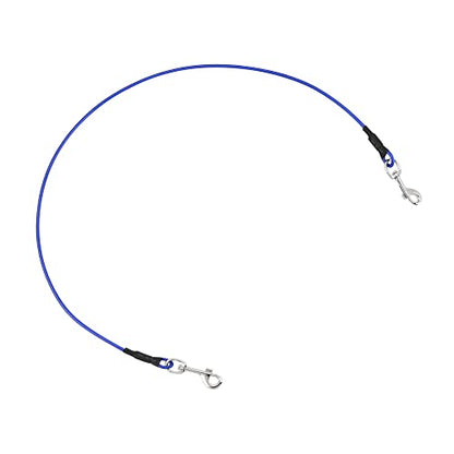 Mogoko Pet Dog Car Seat Belt Restraint, Coated Stainless Steel Chew Proof Dog Vehicle Safety Tether Cable, Double Clip No-Chew Pet Car Leash Lead-40 Inch - color: Blue, size: 40 inches