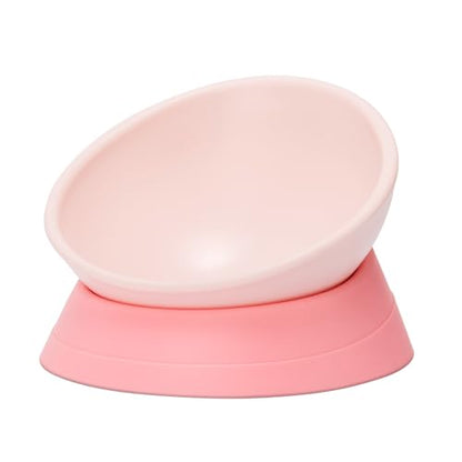DZXZY French Bulldog Food Bowl, Slanted Tilted Pug Dog Bowl,Non-Slip Pet Feeder for Frenchie, Shih Tzu, Flat Faced Small Dogs, Puppies,Cat(Pink, M -2 Cup) - color: Pink, size: M -2 Cup