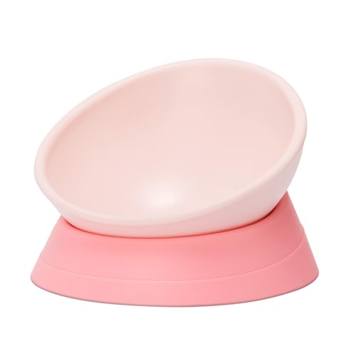 DZXZY French Bulldog Food Bowl, Slanted Tilted Pug Dog Bowl,Non-Slip Pet Feeder for Frenchie, Shih Tzu, Flat Faced Small Dogs, Puppies,Cat(Pink, M -2 Cup) - color: Pink, size: M -2 Cup