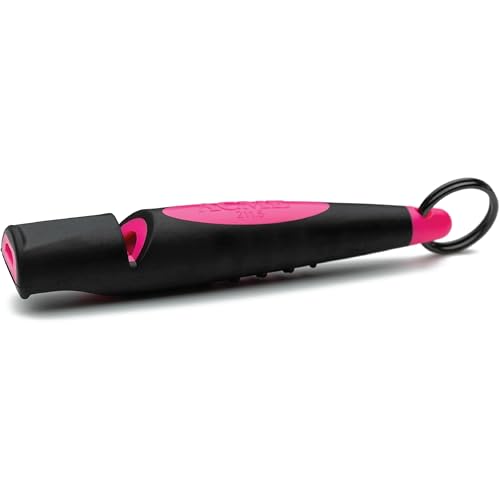 ACME Alpha 211.5 Professional Dog Training Whistle with Enhanced Ergonomic Grip. BPA-Free Plastic. 110 dBA. Long Range. Standardized Frequency. Weatherproof. Made in the UK (Black on Day Glow Pink) - color: Black on Day Glow Pink