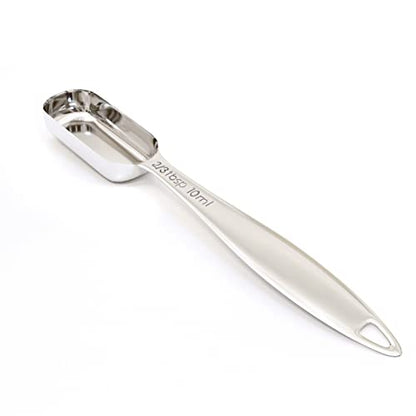 1PCS 2/3Tablespoon (2tsp, 10ml) Single Measuring Spoon, Individual Stainless Steel Long Handle Measure Teaspoon Only - size: 2/3tbsp|2tsp|10ml|1/3oz