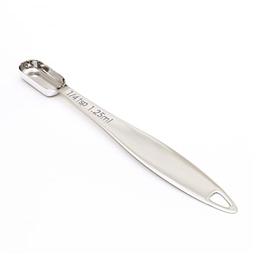 1PCS 1/4Teaspoon (1.25ml) Single Measuring Spoon, Individual Stainless Steel Long Handle Measure Tablespoon Only - size: 1/4tsp|1/12tbsp|1.25ml|0.04oz