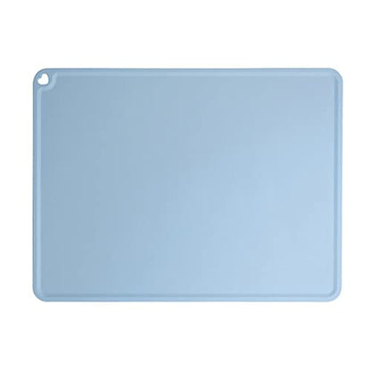 JiangYanus Silicone Pet Feeding Mat for Dog Cat Bowls, Non Slip Waterproof | Cat & Dog Bowl Mats Tray with Raised Edges for Food and Water, Pet Bowl Mat Dog Placemats to Prevent Water Spills on Floor - color: Blue