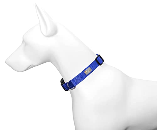 Blue Dog Collar Basic Adjustable Dog Collars for Puppy Small Medium Large Dogs Girls with Breathable Quick Release Nylon Pet Collar - color: Blue, size: Small,Neck 10-14.5"(Pack of 1)