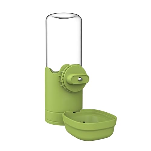 Pet Water Bottle for Cage Crate 26oz Automatic Feeding Water Dispenser for Dog Cat Rabbit (Green, 26oz)