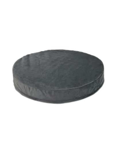 Waterproof Round Dog Bed with Washable Removable Cover & Liner Grey Velvet Orthopedic Foam Pad 36 Inch - size: 36 x 36 x 3"