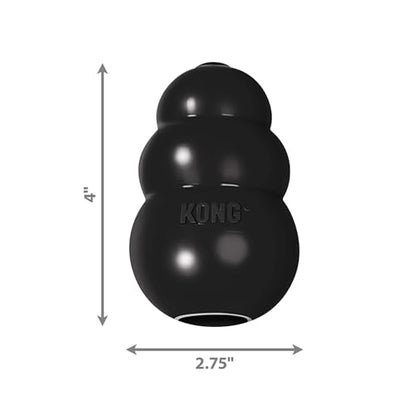 Kong Extreme Dog Toy 2-Pack, Large - Tough Chew Toys for Aggressive Chewers - Black Durable Rubber