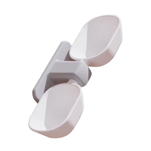 Homoyoyo Wall-Mounted Pet Dual Feeding Bowl with Splash Guard, White Plastic Cat Feeder for Food and Water, Neck Protection Design for Indoor Cats