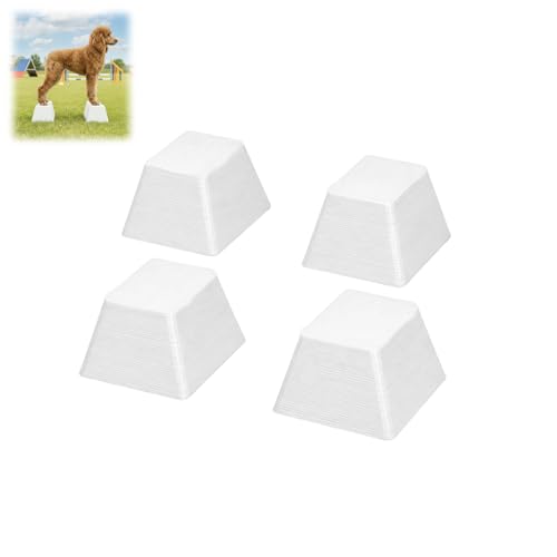Stacking Blocks for Dog Shows, Professional Dog Stacking Training Platform, Show Ring Feet Position Trainer, Non Slip Stable Base, Breed Stance Support (White) - color: White