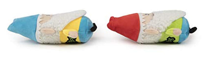 goDog (2 Count) Magical Creatures Garden Gnome Squeaky Plush Dog Toy, Chew Guard Technology - Red/Blue, Small - size: Small, style: Garden Gnomes, 2-Pack
