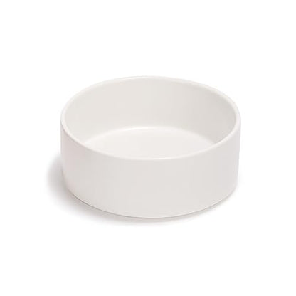 SPUNKYJUNKY 13.5OZ Ceramic Dog and Cat Bowl, Modern Cute Weighted Food Water Bowl for Replacement White (2 Pack) - color: White, size: 1.7 CUPS × 2