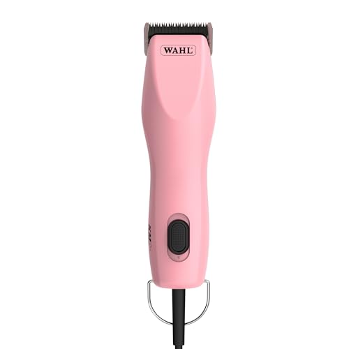 Wahl Pro Animal KM2+ Corded Clipper - Pet Clippers for Cats, Dogs & Horses - Premium Grooming Tools - 2 Speeds & 14-Foot Cord - Pink