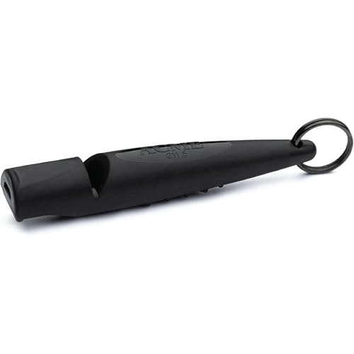 ACME Alpha 211.5 Professional Dog Training Whistle with Enhanced Ergonomic Grip. BPA-Free Plastic. 110 dBA. Long Range. Standardized Frequency. Weatherproof. Made in the UK (Black) - color: Black