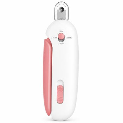 Wanheart Cat Nail Clipper, 4-Size Safety Guide, Catcher & File (Pink) | 4-size safety guide, nail catcher, curved steel blade, hidden file, lockable non-slip handle, pink - color: Pink
