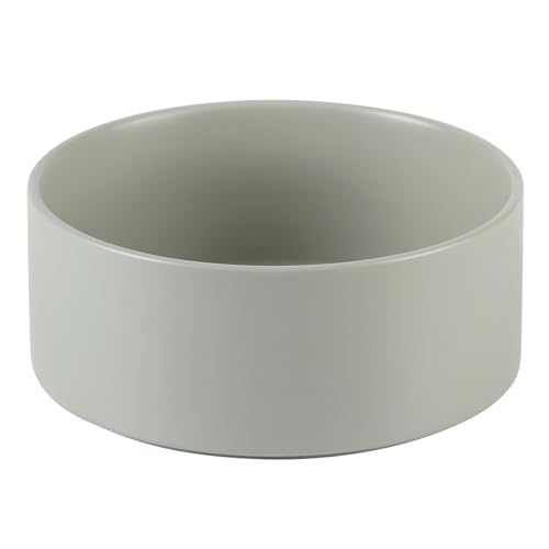 Havniva 8.3” Ceramic Dog Bowls, Dog Food and Water Bowl for Large Dogs, Durable Dog Water Bowl with Non-Slip Rubber Base Large Capacity Pet Feeding Bowl - color: Matte Gray, size: 8.3 Inch