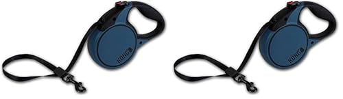 Alcott Kong Terrain Retractable Dog Leash, Medium, Blue, 16' Long (Pack of 2) - color: Blue, size: Medium 16' (Pack of 2)