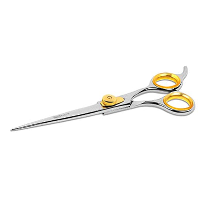 Sharf Gold Touch Pet Grooming Shear | Straight Cat & Dog Grooming Scissors | 7.5 Inch | 440c Japanese Stainless Steel Pet Dog Shearing Scissors | Animal Shears with Removable Comfort Rings - size: 7.5 Inches, style: Straight Scissors - Blunt Tip