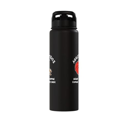 Dog Agility Design For Dog Handler - What Goes In Tunnel Stainless Steel Insulated Water Bottle - color: Black