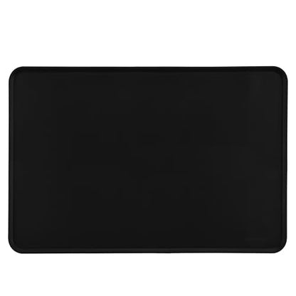 Amazon Basics Waterproof Non-Slip Silicone Pet Feeding Mat with Raised Edges, Prevents Spills, Easy to Clean, Protects Floors for Cat & Dog Food and Water Bowls, 24 x 16 Inches, Black - color: Black, style: 24" x 16"