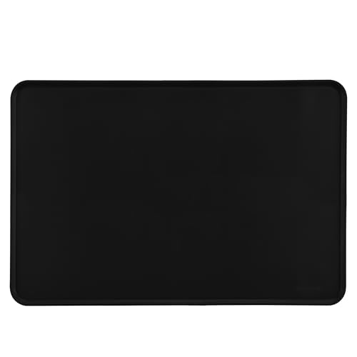Amazon Basics Waterproof Non-Slip Silicone Pet Feeding Mat with Raised Edges, Prevents Spills, Easy to Clean, Protects Floors for Cat & Dog Food and Water Bowls, 24 x 16 Inches, Black - color: Black, style: 24" x 16"