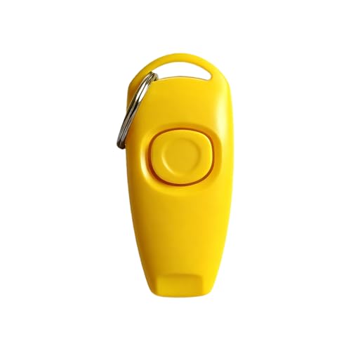 2 in 1 Pet Whiste Training Clicker with Wrist Strap, Suitable for Dog, Cat, Bird or Other Pets(Lemon Yellow) - color: Lemon Yellow