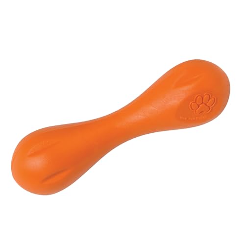 WEST PAW Zogoflex Hurley Dog Bone Chew Toy – Floatable Pet Toys for Aggressive Chewers, Catch, Fetch – Bright-Colored Bones for Dogs – Recyclable, Dishwasher-Safe, Non-Toxic, Small, Tangerine - color: Tangerine, size: Small