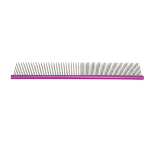 Greyhound Comb For Dogs, Metal Dog Comb Dog Combs with Rounded Ends Dog Comb Cat Comb For Removing and Knots Grooming Tool For Long Short Haired Dog (Purple 19cm/7.5in) - size: Purple 19cm/7.5in
