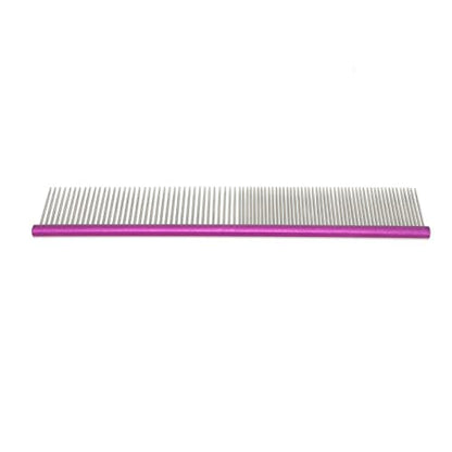 Greyhound Comb For Dogs, Metal Dog Comb Dog Combs with Rounded Ends Dog Comb Cat Comb For Removing and Knots Grooming Tool For Long Short Haired Dog (Purple 19cm/7.5in) - size: Purple 19cm/7.5in