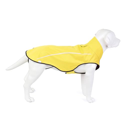 Mile High Life Dog Raincoat, Adjustable Waterproof Reflective Rain Jacket for Small Medium Large Dogs, Lightweight Breathable Pet Rain Coat with Leash Hole(Yellow,XS Chest 17-23") - color: Yellow, size: XS Chest 17"-23"