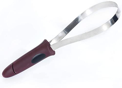 Dual-Sided Shedding Blade with Stainless Steel Blade De-Shedding Tool for All Dog Coat Types- Soft Touch Grip (Burgundy) - color: Burgundy