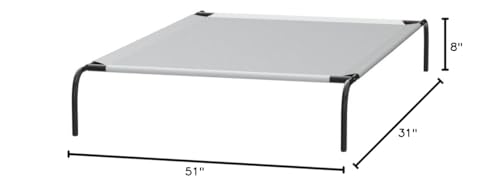 Amazon Basics Cooling Breathable Elevated Dog Bed with Metal Frame for Large Dogs, 51" x 31" x 8", Grey - color: Grey, size: Large