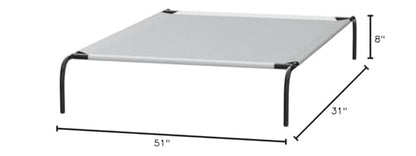 Amazon Basics Cooling Breathable Elevated Dog Bed with Metal Frame for Large Dogs, 51" x 31" x 8", Grey - color: Grey, size: Large