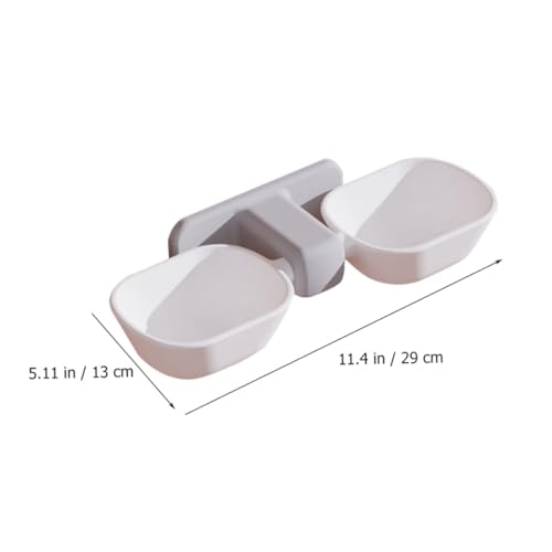 Yardwe Wall Mounted Dual Bowl Pet Feeder for Food and Water Creative Hanging Cat Feeding Station Pet Food Container for Cats Dogs and Rabbits Easy to Install