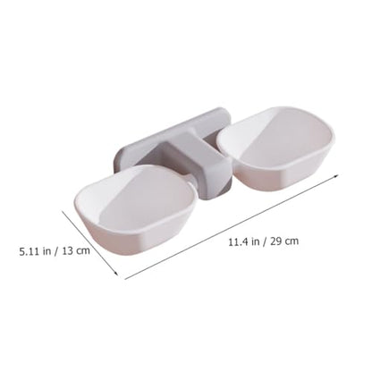 Yardwe Wall Mounted Dual Bowl Pet Feeder for Food and Water Creative Hanging Cat Feeding Station Pet Food Container for Cats Dogs and Rabbits Easy to Install