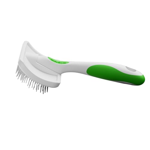 Andis 68565 Stainless-Steel Slicker Brush for Dogs and Cats - Durable and Lightweight Grooming Tool for All Breeds and Fur Lengths, Reduces Shedding and Promotes Hair Growth - Medium, Green