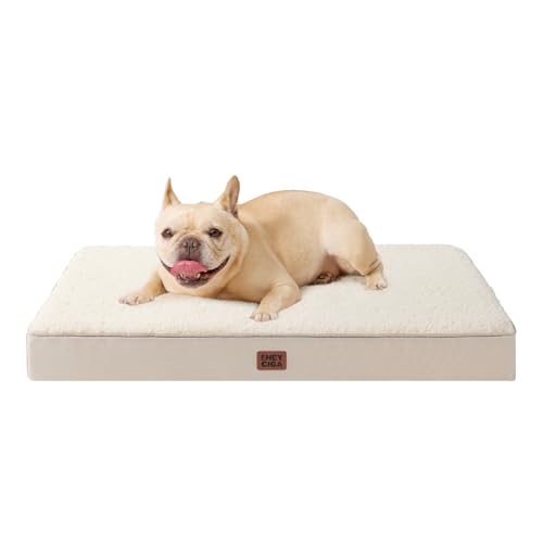 EHEYCIGA Orthopedic Medium Dog Beds for Small Dogs with Removable Washable Cover for Crate, Camel, 30x20 - color: Camel, size: 30*20*3.5 inches