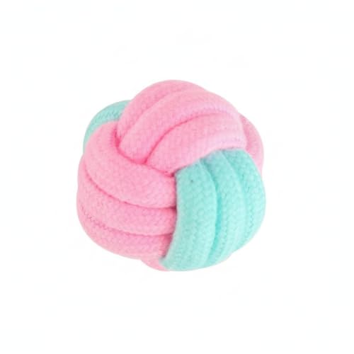 Cotton Rope Knot Ball Dog Toy, Braided Chew and Tug Play Item, 2.4 Inch (1 Set)