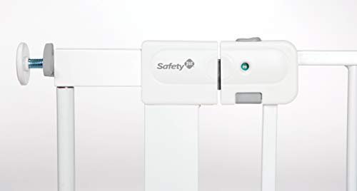 Safety 1st Easy Install Baby Gate for Doorways, Auto-Close Pressure-Mounted Magnetic Latch, Indoor Dog Gates, No Drilling, Fits 29"-38", White - color: White