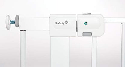 Safety 1st Easy Install Baby Gate for Doorways, Auto-Close Pressure-Mounted Magnetic Latch, Indoor Dog Gates, No Drilling, Fits 29"-38", White - color: White
