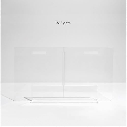 Hiddin Low Clear Freestanding Pet Gate – 36 Inch Wide Modern Acrylic Dog & Cat Barrier Panel – Transparent No-Installation Indoor Pet Fence for All Spaces – Stylish Home Safety Solution - size: 36" Width