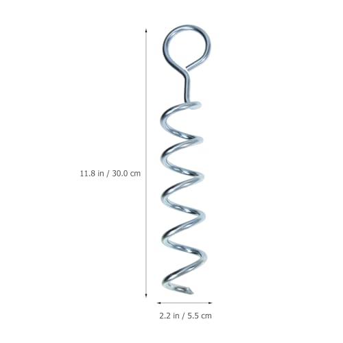 Luxshiny Spiral Shaped Dog Stake and Portable Tent Ground Anchor, Wear-Resistant Steel Pet Tie-Out Stake with Strap, Heavy Duty Camping and Outdoor Ground Peg for Securing Tents and Pets