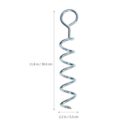 Luxshiny Spiral Shaped Dog Stake and Portable Tent Ground Anchor, Wear-Resistant Steel Pet Tie-Out Stake with Strap, Heavy Duty Camping and Outdoor Ground Peg for Securing Tents and Pets