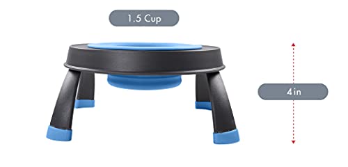Dexas Pets Single Elevated Pet Feeder/Pet Bowl, I.5 Cup Capacity, Pro Blue, Small - color: Pro Blue, size: Small/1.5 Cup Capacity
