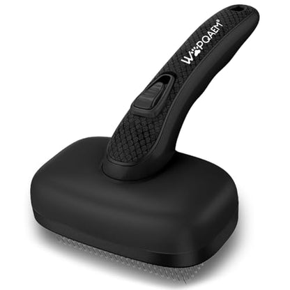 Self Cleaning Slicker Brush for Dog and Cat Deshedding, Black | Shedding Brush for Dogs & Cats, One-Click Retractable Bristles for Easy Cleaning Flying Hair at Home - color: Black 1 PCS