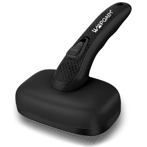 Self Cleaning Slicker Brush for Dog and Cat Deshedding, Black | Shedding Brush for Dogs & Cats, One-Click Retractable Bristles for Easy Cleaning Flying Hair at Home - color: Black 1 PCS
