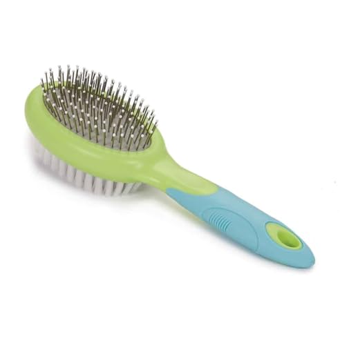 Dog and Cat Professional Oval Grooming Pin Brushes Choose Size Style and Type All Have Ergonomic Handles (9" Dual Side Soft Pin) - size: 9" Dual Side Soft Pin